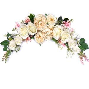 Slinger met pioenrozen, bloemenslinger, slinger, bloemenslinger voor deur, bruiloft, feest, muur, woondecoratie (champagneslinger, swag)