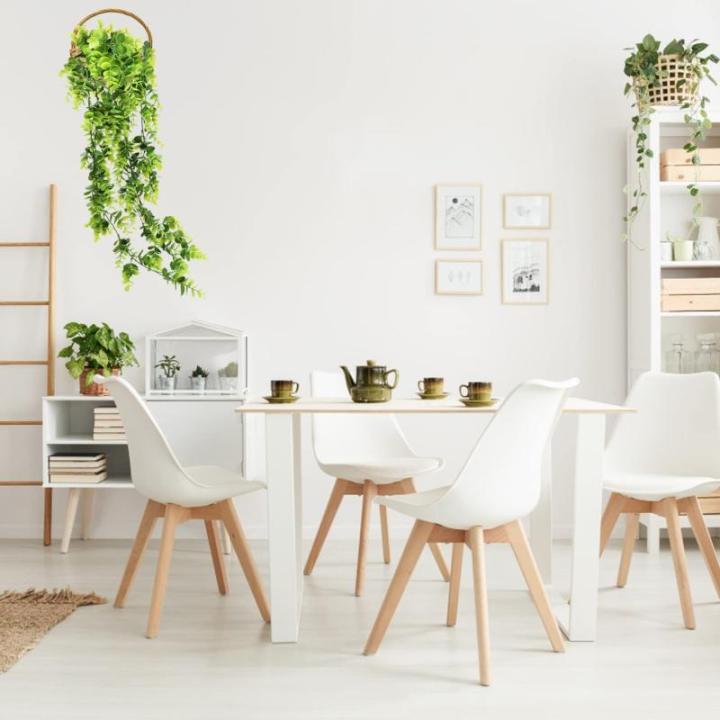 Kunstmatige eucalyptus klimop, 2 stuks, groene plastic planten wijnstok voor thuis, kantoor, tuin, bruiloft, feest, binnen- en buitenwanddecoratie