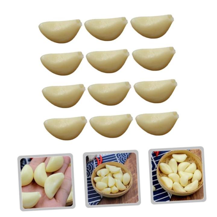 1 Satz Simulierter Knoblauch Realistische Knoblauchzehen Grüner Knoblauch Küchendekoartikel Simulierte Knoblauchzehen Gefälschtes Gemüse Simulierte Gemüsemodelle PVC 12st