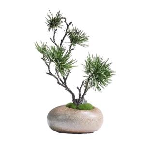 Künstlicher Bonsai-Baum Chinesischen Stil Simulation Einladende Kiefer Kleine Bonsai Dekoration Keramik Vase Set Anlage Desktop Dekoration Gefälschte Kiefer Künstliche Bäume Pf