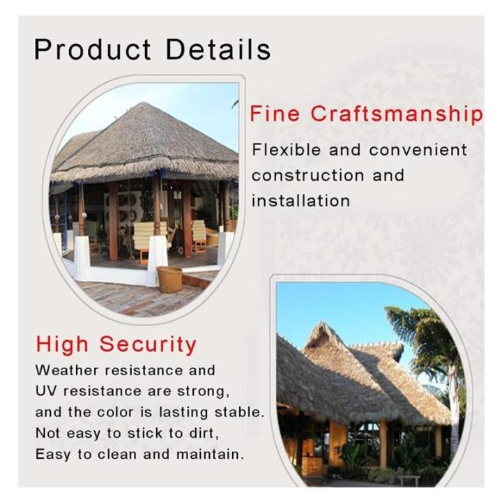 Palm Thatch Roll Künstliche Stroh Kunststoff Künstliche Pvc Holzhaus Pavillon Fake Stroh Natürliche Dachdekoration Feuerfest Und Flammenhemmend Thatch Roll 50x50cm/pcs(Farbe:gel
