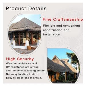 Palm Thatch Roll kunststro, kunststof, kunstpvc, houten huis, paviljoen, fake stro, natuurlijke dakdecoratie, vuurvast en vlamvertragend Thatch Roll, kleur: geel A, maat: 4 stuks