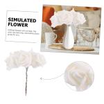 50 Stück Rosenkopf Künstliches Blumendekor Aussehende Gefälschte Rose Simulationsblumenstrauß Künstlicher Rosenstrauß Gefälschte Blumenköpfe Künstliche Blumen Weiß Sport