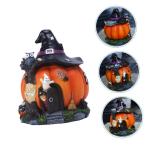 2 STK 115000 Kürbis- -dekor Spukhaus Nachtlichter Desktop-kürbisdekorationen Led-kürbislampen Kürbis-Ornamente Gartenkürbisstatue Mini Led-dekor Schreibtisch Lieferungen Harz