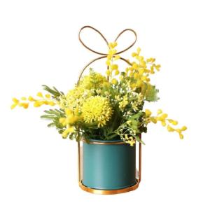 Kunstblumen Künstliche Blumen mit Topf, tragbare Blumenarrangements Kunstpflanze für Zuhause, Hochzeit, Party, Büro, Herzstück, Dekoration für jeden Anlass
