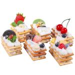 Fake Kuchen künstliche Kuchen 6 Stücke Künstliche Cookie Füllung Desserts Requisiten Simulation Kuchen Modell Für Shop-Display Realistisches Essen
