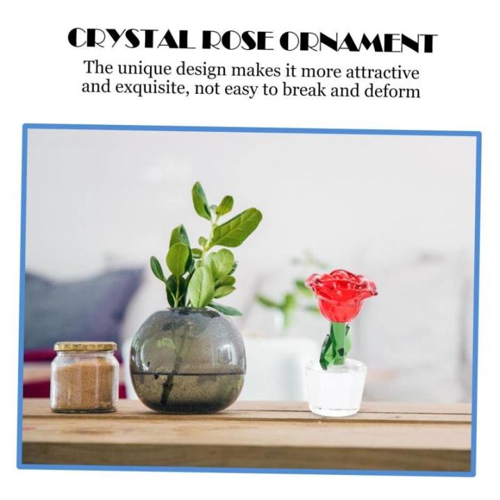 Ornamente Künstlicher Blumenstrauß Pflanzen dekor Dekorationen für Hochzeitszeremonien Fengshui bürodeko büro Dekoration Love Rosenstatue aus Kristall Kristallrose schmücken