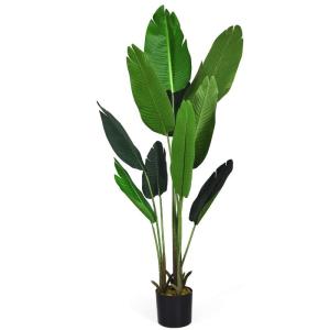 160 cm kunstplant tropische palm, kunstmatige Monstera, slangenplant, kamerplant met stevige pot en 10 bladeren, groene plant voor tuin, kantoor, kamerdecoratie