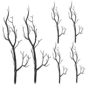 12 STK Halloween-Korallentote Zweige Rentiergeweihzweig gefälschter Laubpflanzenbaum Halloween-Party-Dekoration Kunststoffzweige Simulationszweig Zweige Dekor Plastik Black