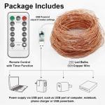 Led-lichtsnoer met USB-stekker, 200 leds, 20 m, koperen led-draad, lichtketting voor , met afstandsbediening, 8 modi met timer en dimmen, kerstlichtketting voor kerstdecoratie, war