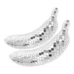10 STK Disco-Banane Hängende Discokugel Reflektierendes Disco-Ornament Bühnenbeleuchtungskugel Bananenverzierung Gefälschte Banane Reflektierende Discokugel Desktop-Dekoration G
