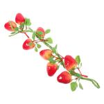 3St Simulierte Erdbeere Erdbeer-Foto-Requisiten lebensechte Fruchtgirlandenrebe Artificial Plant künstliche früchte dekorativer Erdbeeranhänger Wohndekoration Styropor rot
