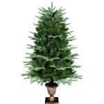 Kunstkerst, groen, 120 cm, 2 soorten dennenblad, 320 takken, 10 meter kerstboom, pvc/PE, bladeren met retro basis voor kerstdecoratie