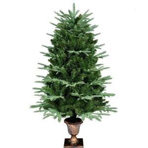 Kunstkerst, groen, 120 cm, 2 soorten dennenblad, 320 takken, 10 meter kerstboom, pvc/PE, bladeren met retro basis voor kerstdecoratie