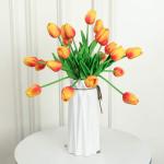 30 stuks kunstmatige tulpen bloemen nep tulpen boeket real touch bloemen voor decoratie (geel)