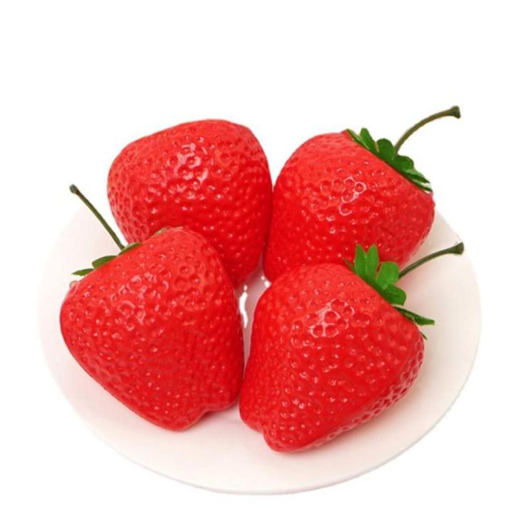 1 Satz Simulation Große Erdbeere Lebensechte Künstliche Fruchtrequisiten Realistisches Obstspielzeug Künstliche Erdbeeren Attrappen Für Desserttische Gefälschte Erdbeeren 4 St