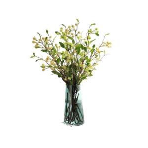 Kunstblumen Modernes Kunstblumenarrangement – ​​97 cm große Kunstblumen aus Kunststoff in Einer Glasvase für Wohnzimmer und Inneneinrichtung für jeden Anlass