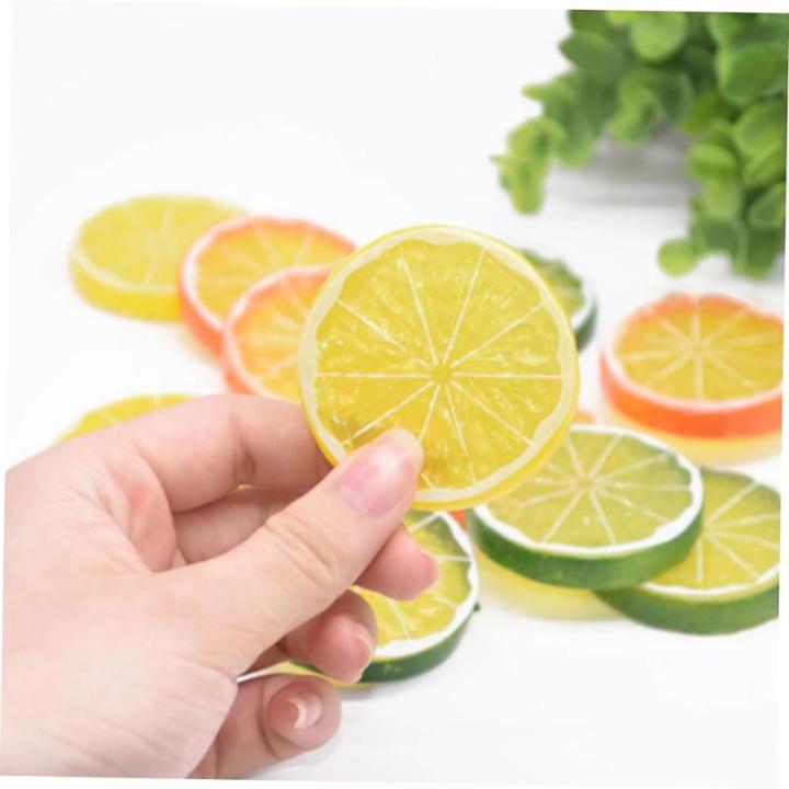 1 Satz Nachahmung Einer Zitronenscheibe Tischdekoration Im Sommer Gefälschte Himbeere Sommerliche Tischdekoration Füller Für Obstschalen Fälschung Zitronenscheiben Kalk PVC 24s