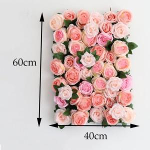 Rosa Kunstblumen-Wand-Blumenpaneel, 61 X 40,6 cm, Blumen-Wandpaneel-Set Für Hintergrund, Hochzeit, Wanddekoration(12PCS)