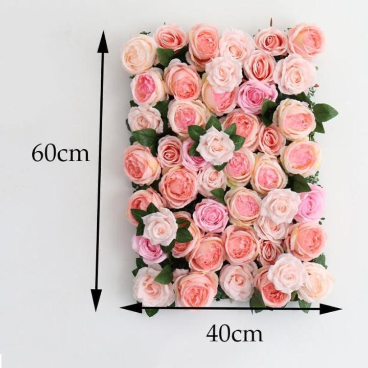 Rosa Kunstblumen-Wand-Blumenpaneel, 61 X 40,6 cm, Blumen-Wandpaneel-Set Für Hintergrund, Hochzeit, Wanddekoration(12PCS)