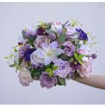 Lila Rose Lavendel Greenery Hochzeit Tisch Centerpiece Floral Ball Arrangement Event Party Requisiten Schießen Zubehör (50CM)