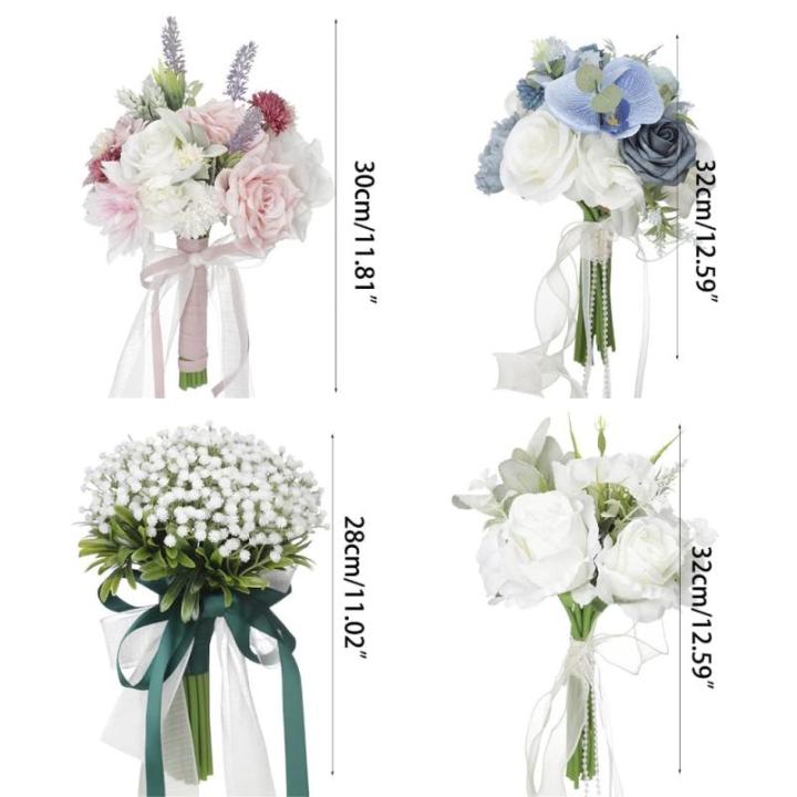 Romantischer Hochzeitsstrauß aus Seide mit Rosen, Brautstrauß, Brautjungfer, Blumen