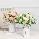 4 Bündel Pfingstrose Künstliche Blumen Weiße Blumen Seidenpfingstrosen Blumensträuße für Hochzeit Partei Tischaufsätze Blumenarrangement Heim Küche Dekor