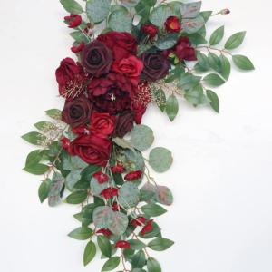 Künstliche Rose Leaf Garland Reben Rattan Grün Hochzeit Party Hintergrund Arch Wand Dekoration