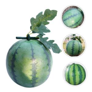 2st Wassermelonenmodell Layout-szenendekor Künstliches Wassermelonen-modelldekor Künstliches Wassermelonendekor Szenenschmuck Lebensechtes Fruchtmodell Falsches Obst Green Schaum