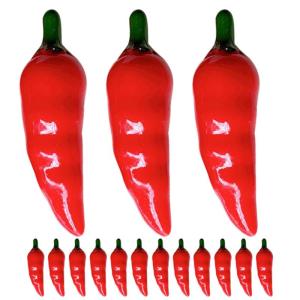 32st Simuliertes Gemüse Tischdekoration Gemüse Künstliche Paprika Simulierte Pfeffermodelle Mini-Chili Falsche Peperoni Dekorative Pfeffermodelle Chili-verzierung Schaum Rot