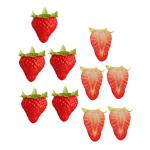 4 Sätze Künstliche Erdbeere Modell Mit Gefälschten Früchten Gefälschte Erdbeere Erdbeer-Dekorationen Erdbeer-Party-Dekorationen Erdbeeren-dekor Falsches Obst PVC 10 Stück * 4