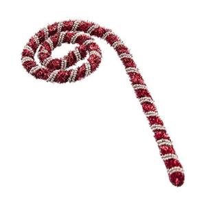 Tinsel & Bead Candy Cane (Set of 3), Multi, 9.5" x 4" x 2"