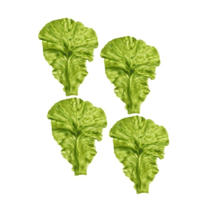 1 Satz Lebensmitteldekor Kunstpflanze Künstliche Pflanzen Künstliches Gemüse Lebensechtes Gemüse Realistisches Gemüseblatt Simulation Von Salatblattmodellen PVC Green 4 Stück