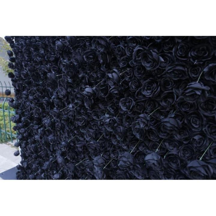 Blumen-Wandpaneel, Schwarze Rose, Gänseblümchen, Künstliche Seide, Hortensie, Rosenblumen-Panel, Hochzeit, Party, Süßigkeiten, Wand, Schaufenster, Festlicher Blumenhintergrund