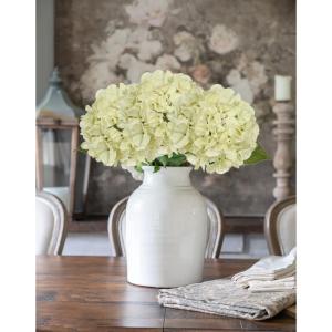4 stuks hortensia kunstbloemen ivoor, Ø 19 cm, kunstbloemen, hortensia, als echt voor bruidsboeketten, huis, kantoor, hotel, feestdecoratie, middenstukken, bloemstukken, bloemstuk