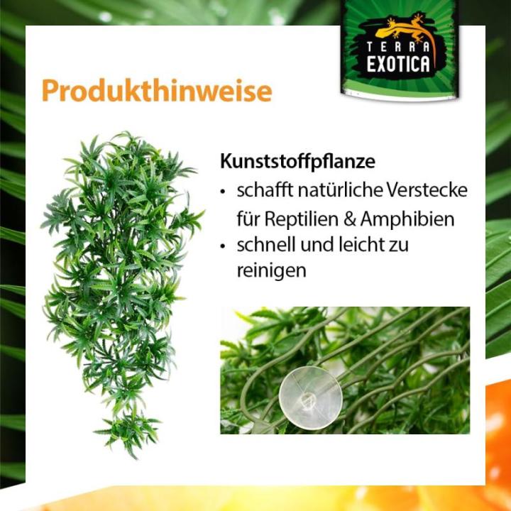 Kunstplant cannabis/hennep, hangplant voor terraria, als verstopplaats voor je terrarium, The Wind Claw Blaven, wijnstok 30-60 cm (medium 40 cm)