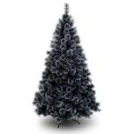 Schwarzer Weihnachtsbaum, künstlicher, beflockter Pop-Up-Weihnachtsbaum, Dekoration für den Außenbereich, Bleistift-Weihnachtsbaum aus Seide mit Metallständer für kleine Orte,