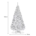 Kunstkerstboom, dennenboom met metalen standaard, pvc-naalden, kunstboom, ideaal voor thuis, kantoor, winkels en hotels, wit