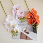 Orchideenstiele, künstliche Blumen, fühlt sich echt an, Phalaenopsis, 45 cm, künstliche Orchideenzweige mit 5 großen Blumen für Vase, Hochzeit, Party, Zuhause, Garten, Dekorat