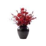 Kunstblumen Künstlicher Blumenstrauß aus roten Beeren – handgefertigte Topfdekoration für Innenräume. Blumensträuße im Topf, großer Bonsai für jeden Anlass