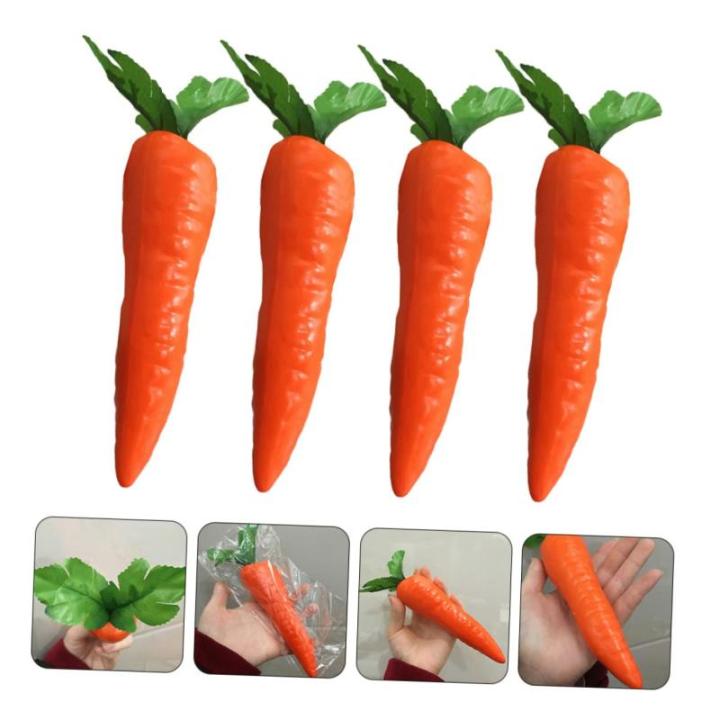 4 Sätze 4 Sets Künstliche Karotten Dekorative Karotten Karottendekorationen Ostern Simulation Mini Karotten Ostern Karotten Lebensmittel Spielzeug Gemüse 4 Stück * 4