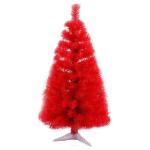 Leichter Tisch-Weihnachtsbaum mit Ständer for kleine Weihnachtsdekoration, PVC-Tannenbaum, Kleiner Weihnachtsbaum, mehrfarbiger künstlicher Weihnachtsbaum(Red,90cm/3ft)