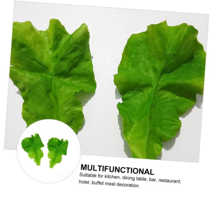 10 Sätze PVC-Salat Obstdekor Realistisches Essen Gemüse-Foto-Requisiten Grünes Dekor Künstliches Gemüseblatt Gefälschtes Gemüse Künstliche Salatblätter Green 2 Stück * 10