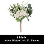Deko Blumen 13 Stück Fake Künstliche Flowers mit Stielen DIY Brautjungfer Brautsträuße Valentinstag Muttertag Hochzeitsfeier Babyparty Zuhause Dekoration 1812