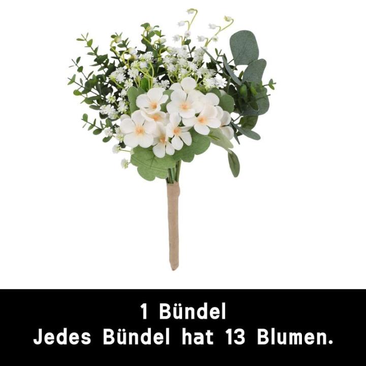 Deko Blumen 13 Stück Fake Künstliche Flowers mit Stielen DIY Brautjungfer Brautsträuße Valentinstag Muttertag Hochzeitsfeier Babyparty Zuhause Dekoration 1812