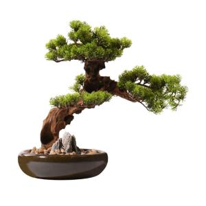 Künstlicher Bonsai-Baum Chinesischer künstlicher Bonsai-Baum, künstliche Pflanzen, künstliche Pflanzen for den Innenbereich, Dekor mit Keramiktöpfen for Zuhause, Tisch, Büro,