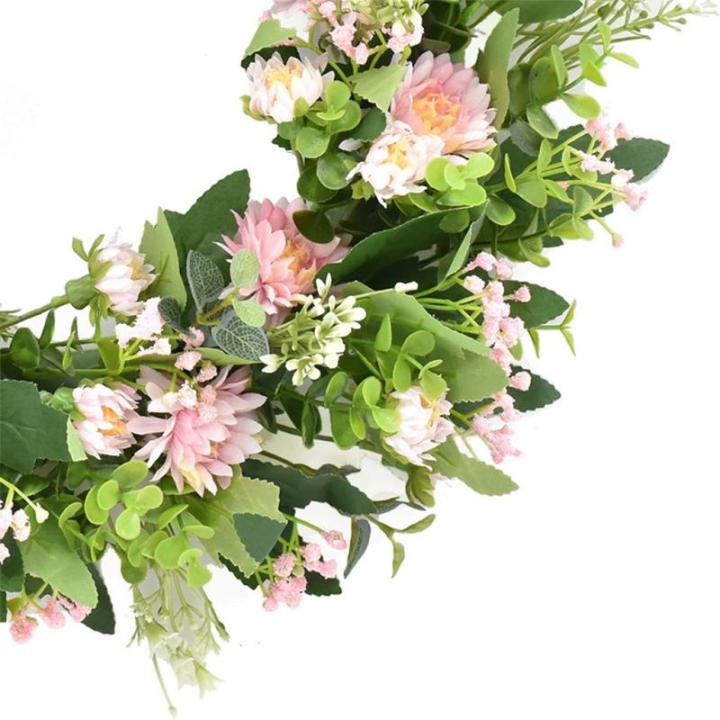 Daisy Rose Blume Kranz Handgemachte Künstliche Blumen Girlande für Front Tür Wand Hochzeit Party Home Dekoration
