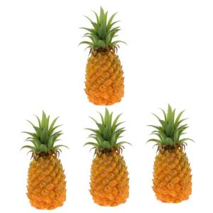 4 Stück simulierte Ananas-Ornamente saftiges Dekor Ananas Pflanzer Ananas Attrappe für Schaufenster Kunst Ananas für Hausdekoration Wassertisch Spielzeug künstliche Ananas Harz