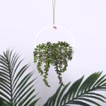 Kunstvetplanten, 2 stuks, hangende parelketting, plantenmand, kunstbloem, plant, voor binnen en buiten, bruiloft, feest, huis, tuin, wanddecoratie
