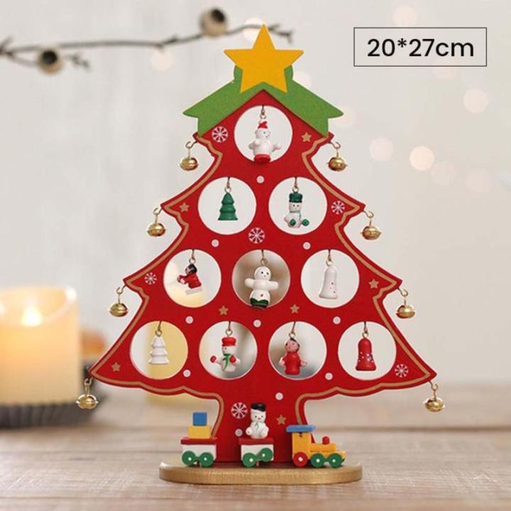 DIY Wooden Mini Christmas Tree Set, Mini Holz Christmas Tree Weihnachtsbaum mit Anhänger, Holz Tannenbaum Klein Weihnachtsbaum, Weihnachtsbaum aus Holz DIY Weihnachtsbaum für Wei
